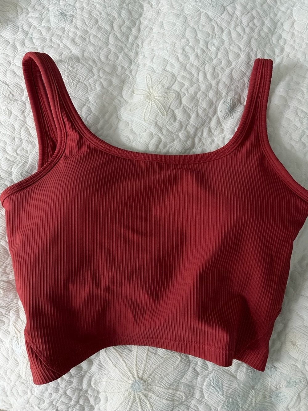 Ribbed Red Tank Top